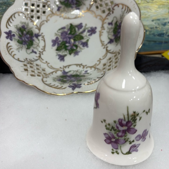 vintage Ardalt Lenwile China compote dish and a matching bell, made in Japan. - Picture 3 of 5